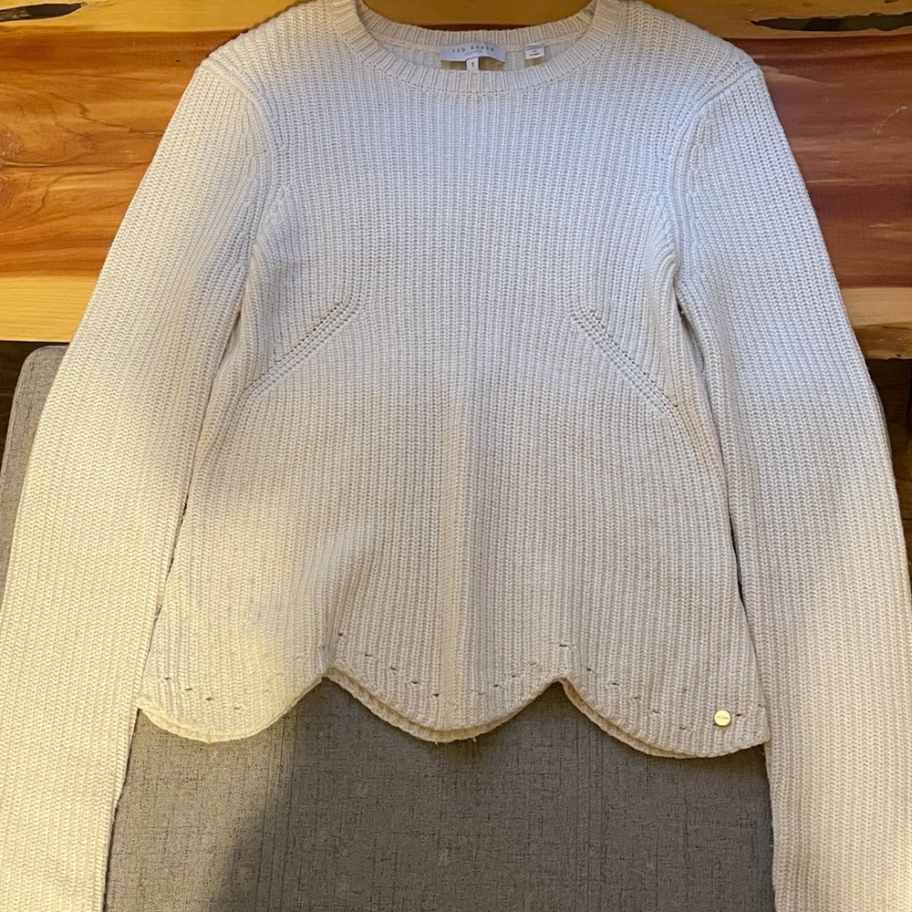 Ted Baker Finda Scalloped Edge Ribbed Jumper - Picture 6 of 14